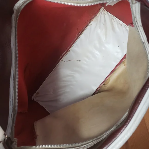 Vintage 1976 Montreal Olympics Athlete Shoulder Bag Retro Tote Faux Leather 70s - Picture 13 of 13